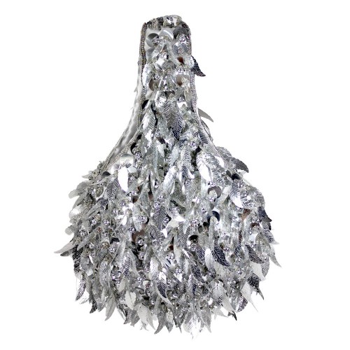 Evening Bag - Sequined & Beaded – Silver – BG-22437SV